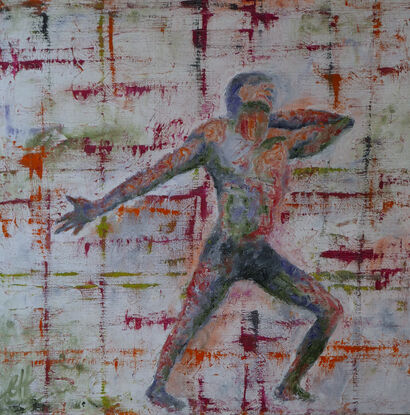 Singing in the Rain | Men on the Run Series - a Paint Artowrk by Cordula Heuer